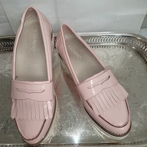 Brand-new Vionic Faux Patent Leather Loafers In Dusty Pink, Size 8